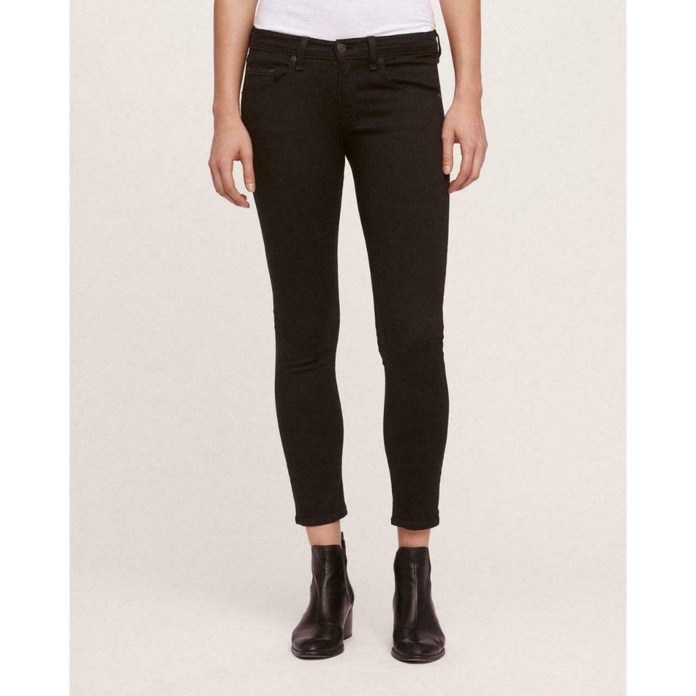 Rag & Bone Capri Jeans Womens 27 Coal Black Denim Skinny Cropped Crop Mid Rise